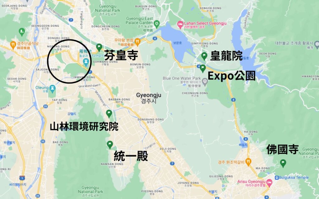 慶州景點地圖